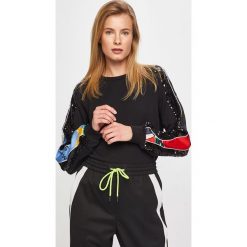 Iceberg - Bluza. Czarne bluzy damskie Iceberg, z aplikacjami, z bawełny, bez rękawów, bez kaptura. W wyprzedaży za 1099,00 zł.
