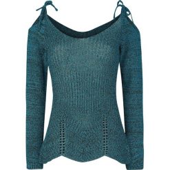 Swetry klasyczne damskie: Innocent Gloria Rib Top Sweter damski niebieski (Petrol)
