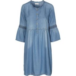 Cream Dżinsowa sukienka z włóknami lyocellu Lussa denim blue female niebieski 36. Niebieskie sukienki damskie Cream, na imprezę, z haftami, z bawełny, z falbankami, bez rękawów, dopasowane. Za 479,00 zł.