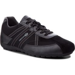 Półbuty GEOX - U Ravex B U743FB 05411 C9999 Black. Czarne półbuty męskie Geox, na co dzień, bez wzorów, ze skóry ekologicznej, bez zapięcia. W wyprzedaży za 219,00 zł.