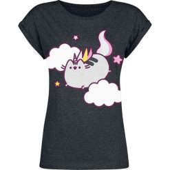 Bluzki, topy, tuniki: Pusheen Pusheenicorn Clouds Koszulka damska odcienie ciemnoszarego