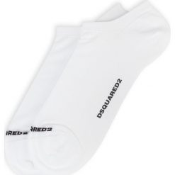 Skarpety Niskie Męskie DSQUARED2 - DFV161670.110UN r.40/41 White/Black. Białe skarpetki męskie Dsquared2, bez wzorów, z elastanu. W wyprzedaży za 79,00 zł.