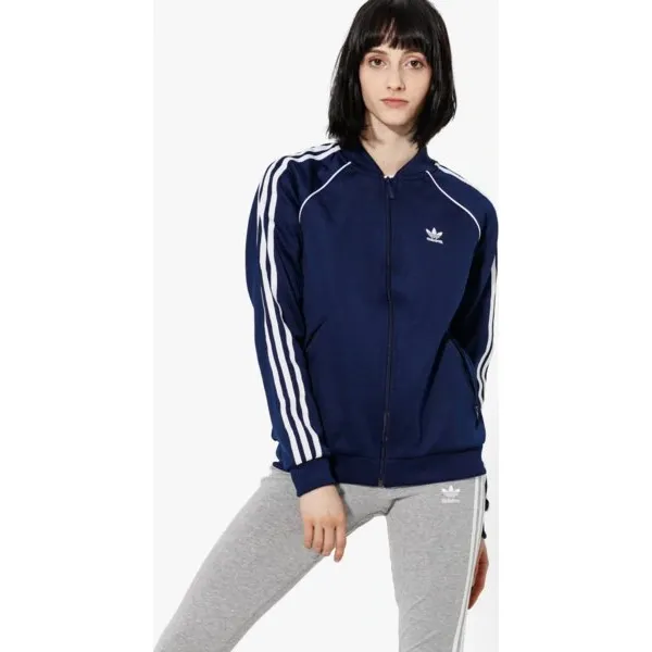 Adidas Bluza Sst Tt Adicolor , granatowy, rozmiar L. Niebieskie bluzy damskie Adidas, s, w paski, z elastanu, bez rękawów, bez kaptura. W wyprzedaży za 199,99 zł.
