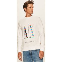 Armani Exchange - Bluza. Czarne bluzy męskie Armani Exchange, s, z nadrukiem, z elastanu, z okrągłym kołnierzem, bez rękawów, bez kaptura. Za 439,90 zł.