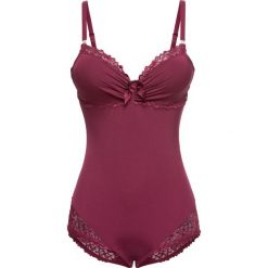 Body bonprix jeżynowo-czerwony. Różowe body damskie marki bonprix, w paski, z koronki. Za 54,99 zł.