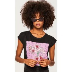 T-shirt z nadrukiem - Czarny. Czarne t-shirty damskie Reserved, l, z nadrukiem. Za 29,99 zł.
