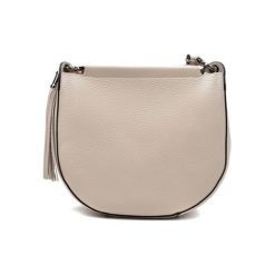 Skórzana torebka w kolorze beżowym - (S)26 x (W)23 x (G)9 cm. Brązowe torebki klasyczne damskie marki Wiosenny MUST HAVE, w paski, ze skóry, na ramię, bez dodatków. W wyprzedaży za 249,95 zł.