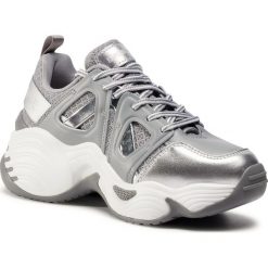 Sneakersy EMPORIO ARMANI - X3X099 XM583 N184 Silv/Wil Dov/W. D./Si. Szare półbuty damskie Emporio Armani, bez wzorów, ze skóry ekologicznej, bez obcasa, na płaskiej podeszwie, bez zapięcia. Za 1129,00 zł.