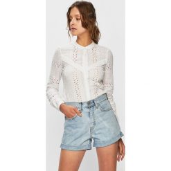Only - Koszula. Czerwone bluzki damskie marki ONLY, na co dzień, bez wzorów, z bawełny, casualowe, ze stójką, z długim rękawem. Za 169,90 zł.