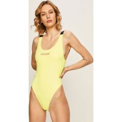 Calvin Klein - Strój kąpielowy. Żółte stroje kąpielowe damskie Calvin Klein, s, z nadrukiem, z elastanu. W wyprzedaży za 279,90 zł.