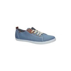 Trampki i tenisówki damskie: Buty Casu Niebieskie jeansowe tenisówki sznurowane DD129B-9