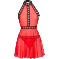 Koszule nocne i halki: Koszulka nocna + stringi (2 części) bonprix czerwono-czarny