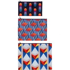 Saszetki Zip Pockets 3 szt. Geometric. Saszetki damskie LOQI, bez wzorów, eleganckie, średnie, bez dodatków. Za 63,00 zł.