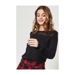 Sweter damski. Szare bez kategorii Promod, z dzianiny, z dekoltem na plecach. Za 139,90 zł.