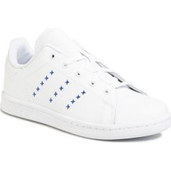 Buty adidas - Stan Smith C EG6501 Ftwwht/Ftwwht/Royblu. Białe półbuty dziewczęce Adidas, na sznurówki. W wyprzedaży za 199,00 zł.