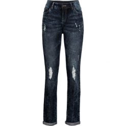 Dżinsy BOYFRIEND bonprix ciemnoniebieski "washed". Niebieskie jeansy damskie bonprix. Za 49,99 zł.