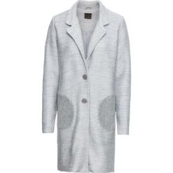 Płaszcz dzianinowy bonprix srebrny. Szare płaszcze damskie bonprix, z dzianiny. Za 169,99 zł.