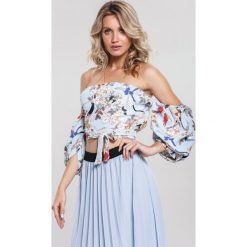 Jasnoniebieska Bluzka Pretty-Pretty. Niebieskie bluzki damskie other, s, bez wzorów, bez kołnierzyka. Za 89,99 zł.