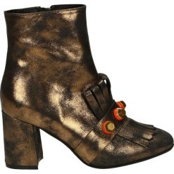 Botki - LK212 CON BRO. Czarne botki damskie skórzane marki Venezia. Za 279,00 zł.