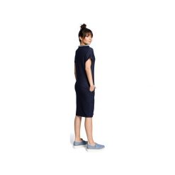 B073 Bawełniana sukienka klepsydra. Szare sukienki damskie BE, xxl, bez wzorów, z bawełny, sportowe, z kontrastowym kołnierzykiem, bez rękawów, sportowe. Za 139,00 zł.