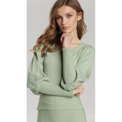Miętowy Sweter Patton. Zielone swetry damskie Renee, s, bez wzorów, z dzianiny, klasyczne, z długim rękawem, długie, bez kaptura. Za 109,99 zł.