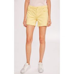 Armani Exchange - Szorty. Szare szorty damskie marki Armani Exchange, bez wzorów, z elastanu, casualowe. W wyprzedaży za 179,90 zł.