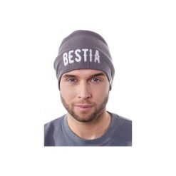 Czapki męskie: Czapka męska typu beanie z haftem