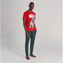 Bawełniana piżama Star Wars - Czerwony. Czerwone piżamy męskie Reserved, s, z motywem z bajki, z bawełny, bez rękawów. Za 129,99 zł.