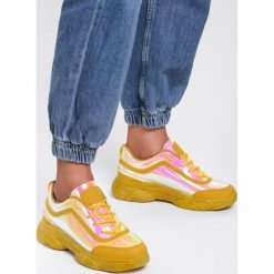 Żółte Sneakersy Faye. Żółte buty sportowe damskie Renee, z nubiku. Za 99,99 zł.