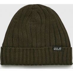 Jack Wolfskin - Czapka. Brązowe czapki zimowe męskie Jack Wolfskin, z dzianiny. W wyprzedaży za 99,90 zł.