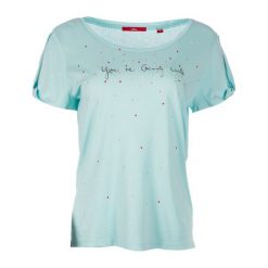 S.Oliver T-Shirt Damski 38 Turkusowy. Niebieskie koszulki damskie marki S.Oliver, s, z nadrukiem, z materiału, bez kołnierzyka. W wyprzedaży za 81,00 zł.