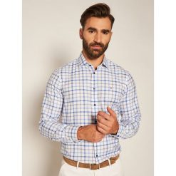 Koszula Tommy Hilfiger Tailored Twill Check Classic TT0TT07735. Niebieskie koszule męskie Tommy Hilfiger Tailored, m, bez wzorów, biznesowe, bez kołnierzyka, bez rękawów. Za 299,00 zł.