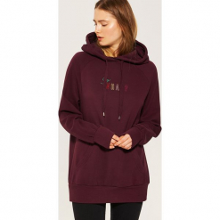 Bluza oversize z kapturem - Bordowy. Czerwone bluzy rozpinane damskie House, l, z kapturem. Za 89,99 zł.
