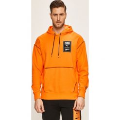 Puma - Bluza. Pomarańczowe bluzy męskie Puma, s, z aplikacjami, z elastanu, z kapturem, bez rękawów, z kapturem. Za 289,90 zł.