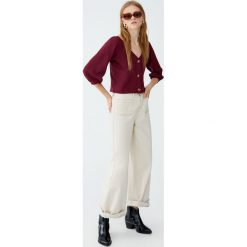 Koszulka z długim bufiastym rękawem. Czerwone t-shirty damskie Pull&Bear. Za 69,90 zł.