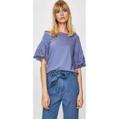 Medicine - Top Summer Tropic. Niebieskie bluzki damskie MEDICINE, s, bez wzorów, z bawełny, z okrągłym kołnierzem. W wyprzedaży za 29,90 zł.
