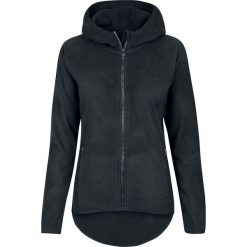 Bluzy polarowe: Urban Classics Ladies Polar Fleece Zip Hoodie Bluza z kapturem rozpinana damska czarny