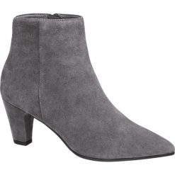 Botki damskie 5th Avenue popielate. Szare botki damskie 5th Avenue, ze skóry, bez obcasa, na obcasie, na zamek. Za 239,90 zł.