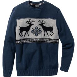 Swetry klasyczne męskie: Sweter z okrągłym dekoltem Regular Fit bonprix ciemnoniebieski