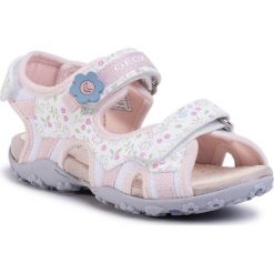 Sandały GEOX - J S. Roxanne C J92D9C 01404 C1Z8W S White/Rose. Białe sandały dziewczęce Geox, ze skóry ekologicznej, bez zapięcia. Za 259,00 zł.