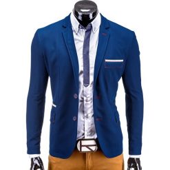 Marynarki męskie slim fit: MARYNARKA MĘSKA ELEGANCKA M40 – JASNOGRANATOWA