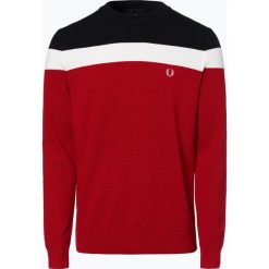 Fred Perry - Sweter męski, czerwony. Czerwone swetry męskie Fred Perry, m, bez wzorów, bez kołnierzyka, bez kaptura. Za 599,95 zł.