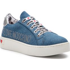 Sneakersy LOVE MOSCHINO - JA15243G17IH0750 Denim Blu. Niebieskie półbuty damskie Love Moschino, ze skóry. W wyprzedaży za 549,00 zł.