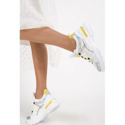 Biało-Żółte Sneakersy Noonhold. Białe sneakersy damskie Renee. Za 99,99 zł.