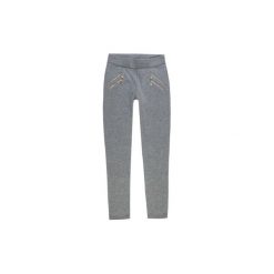 Spodnie damskie legginsy, z zamkami gładkie. Szare legginsy damskie marki TXM. Za 19,99 zł.