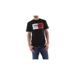 T-shirty z krótkim rękawem Tommy Jeans DM0DM05549 ESSENTIAL SPLIT. Czarne t-shirty męskie Tommy Jeans, s, bez wzorów, z jeansu, bez kołnierzyka, krótkie. Za 115,05 zł.