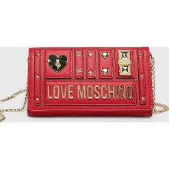 Love Moschino - Portfel. Czerwone portfele damskie Love Moschino, w paski, z materiału. W wyprzedaży za 399,90 zł.