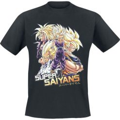 Dragon Ball Z - Super Saiyans T-Shirt czarny. Czarne t-shirty męskie z nadrukiem Dragon Ball, l, z okrągłym kołnierzem. Za 74,90 zł.