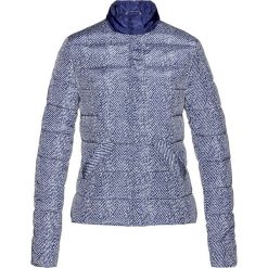 Kurtka pikowana bonprix kobaltowo-biel wełny z nadrukiem. Niebieskie kurtki damskie bonprix, z nadrukiem, z wełny, bez kaptura. Za 54,99 zł.