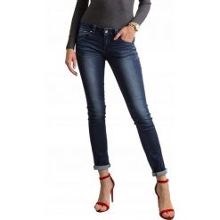 Spodnie damskie jeansy jeans rurki dŻinsowe granat model 8030. Jeansy damskie Merg Selection, m, bez wzorów, z bawełny. Za 69,00 zł.